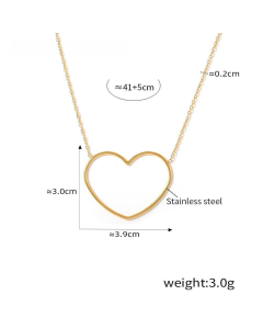 Hollow Love Stacked Stainless Steel Clavicle Chain Necklace Plated 18K Gold Necklace