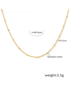 Non-fading Stainless Steel Clavicle Chain Necklace Plated 18K Gold Necklace