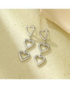 Wholesale Stainless Steel Earrings Love Five-pointed Star Earrings -Steel Color-02