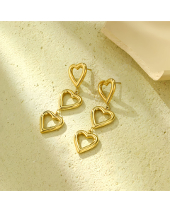 Wholesale Stainless Steel Earrings Love Five-pointed Star Earrings -Gold Color-02
