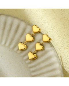 Wholesale Stainless Steel Earrings Love Five-pointed Star Earrings -Gold Color-01