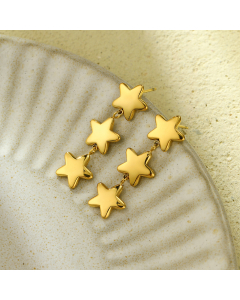 Wholesale Stainless Steel Earrings Love Five-pointed Star Earrings -Gold Color-03