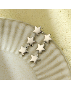 Wholesale Stainless Steel Earrings Love Five-pointed Star Earrings -Steel Color-03