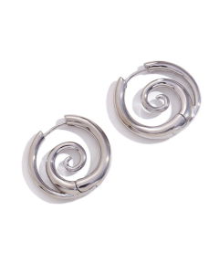 Steel Color Plated 18K Gold Geometric Stainless Steel Earrings 