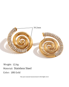 Colorza Jewelry Plated 18K Gold Geometric Stainless Steel Earrings 