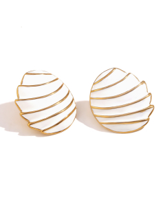 Colorza Jewelry Plated 18K Gold Geometric Drip Oil Stainless Steel Earrings 