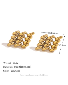 Colorza Jewelry Plated 18K Gold Geometric Stainless Steel Earrings 