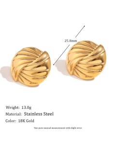 Colorza Jewelry Plated 18K Gold Geometric Stainless Steel Earrings 