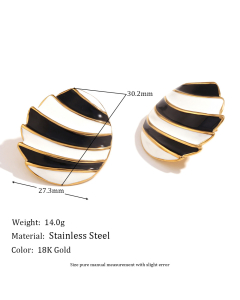 Colorza Jewelry Plated 18K Gold Geometric Drip Oil Stainless Steel Earrings 