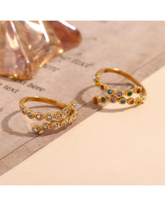  Wholesale Stainless Steel Ring Micro-inlaid Rhinestone Ring 