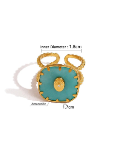 Wholesale Stainless Steel Ring Natural Stone Ring YK29014-Gold Color-02