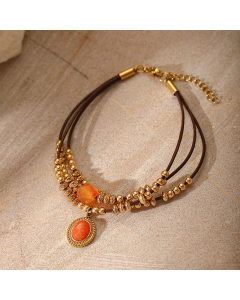 Vintage Natural Stone Maillard Stainless Steel Bracelet