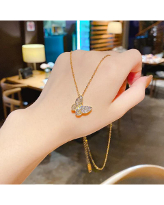 Korean titanium steel butterfly necklace wholesale from colorza.com