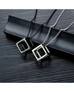 Three-dimensional trendy men's necklace retro hollow pendant titanium steel necklace