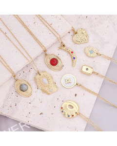 New Geometric Irregular Pendant Stainless Steel Necklace Bohemian Jewelry