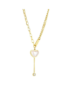 European And American Fashion Heart Pendant Female New Titanium Steel Necklace