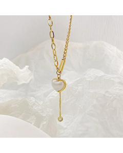 European And American Fashion Heart Pendant Female New Titanium Steel Necklace