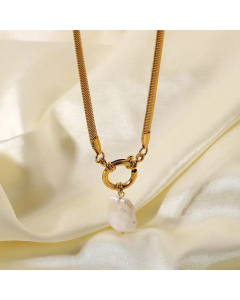 European And American Fashion Stainless Steel Hollow Heart Inlaid Pink Zircon Necklace
