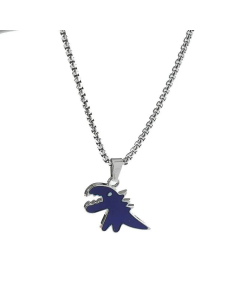 Simple Men's Winter Sweater Chain Small Dinosaur Animal Pendant Stainless Steel Necklace