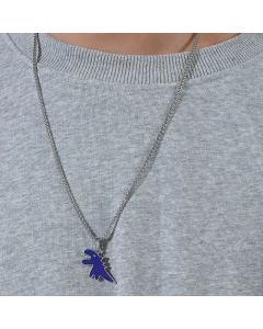 Simple Men's Winter Sweater Chain Small Dinosaur Animal Pendant Stainless Steel Necklace