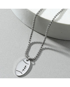 American Hip-hop Stainless Steel Chain Rugby Pendant Necklace 