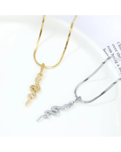 Snake-Shaped Pendant Stainless Steel Necklace Female Clavicle Chain