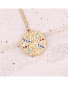 New Geometric Cross Stainless Steel Eye Necklace Drip Oil Color Zirconium Jewelry