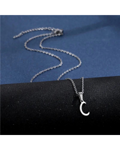 Wholesale Female Stainless Steel Glossy Smooth 26 Letter Clavicle Chain Necklace-C