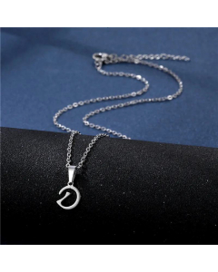 Wholesale Female Stainless Steel Glossy Smooth 26 Letter Clavicle Chain Necklace-D