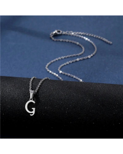 Wholesale Female Stainless Steel Glossy Smooth 26 Letter Clavicle Chain Necklace-G