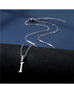 Wholesale Female Stainless Steel Glossy Smooth 26 Letter Clavicle Chain Necklace-I