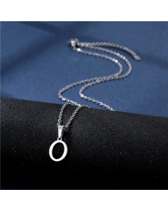 Wholesale Female Stainless Steel Glossy Smooth 26 Letter Clavicle Chain Necklace-O