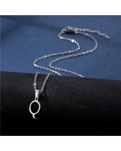 Wholesale Female Stainless Steel Glossy Smooth 26 Letter Clavicle Chain Necklace-Q