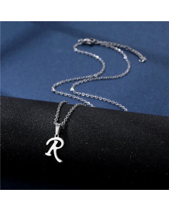 Wholesale Female Stainless Steel Glossy Smooth 26 Letter Clavicle Chain Necklace-R