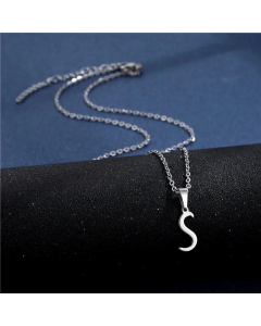 Wholesale Female Stainless Steel Glossy Smooth 26 Letter Clavicle Chain Necklace-S