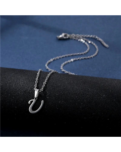 Wholesale Female Stainless Steel Glossy Smooth 26 Letter Clavicle Chain Necklace-U