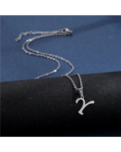 Wholesale Female Stainless Steel Glossy Smooth 26 Letter Clavicle Chain Necklace-Y