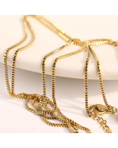 Wholesale Gold Box Chain Necklace Stainless Steel Chain Necklace