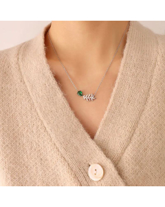 Niche Emerald Leaf Necklace Titanium Steel Clavicle Chain Plated 18k Jewelry