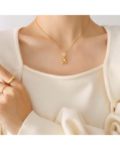 Korean Rabbit Pendant Necklace Personality Hip-hop Punk Clavicle Chain