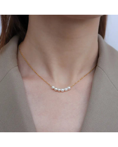 Simple Pearl Pendant Clavicle Chain Necklace Titanium Steel Necklace