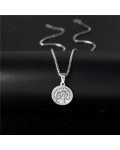 Retro Tree Of Life Pendant Necklace Female And Male Titanium Steel Chain