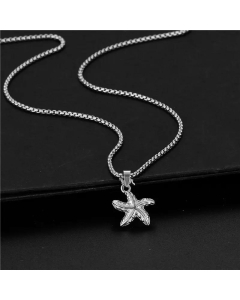 Retro Jewelry Punk Rock Five-Pointed Star Men's Titanium Steel Pendant Necklace