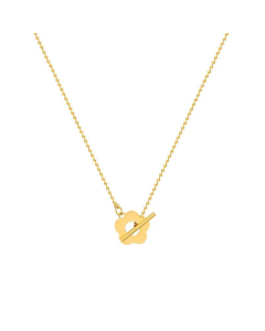 OT Buckle Flower Pendant Titanium Steel Plated 18K Necklace