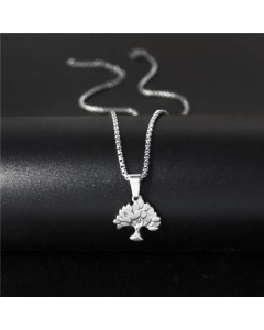 Hollow Tree Of Life Stainless Steel Pendant Punk Style Retro Necklace