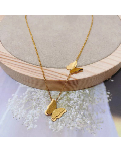 Super Flashing Butterfly Pendant Titanium Steel Non-Fading Necklace