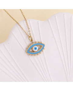 European And American New Devil'S Eye Oil Dripping Stainless Steel Pendant Necklace