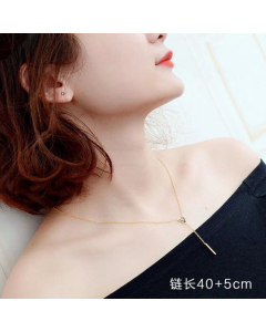 V Letter Necklace Female Niche Titanium Steel Clavicle Chain Necklace