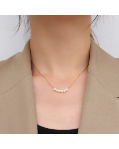 Simple Pearl Clavicle Chain Jewelry Titanium Steel Necklace