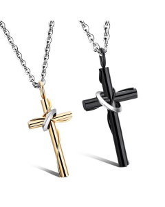 Korean Jewelry Classic Cross Fashion Personality Stainless Steel Couple Necklace